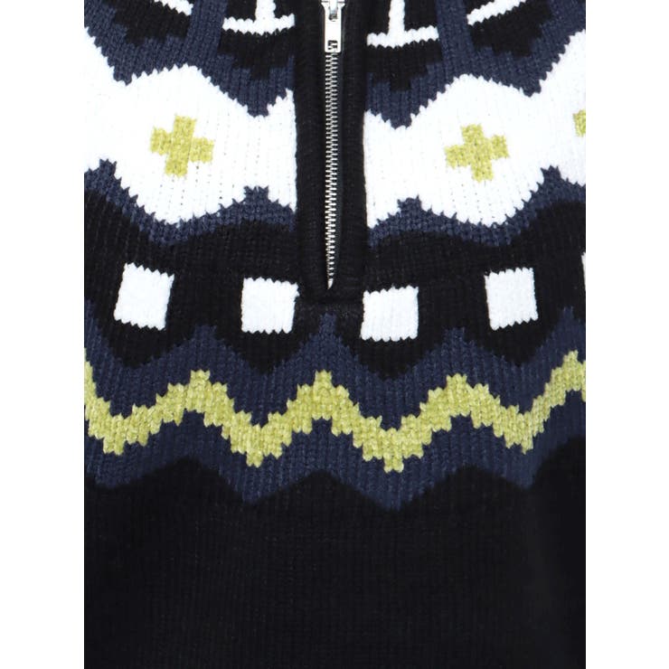 エブリデイアイライク　ハーフジップニット　21AW リブ　ウール100％　黒 エブリデイアイライク ハーフジップニット 21AW リブ ウール100％ 黒