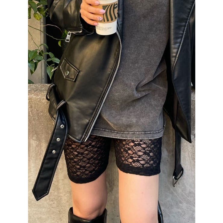 ロゴラインレースバイカーパンツ | EVRIS | 詳細画像2 