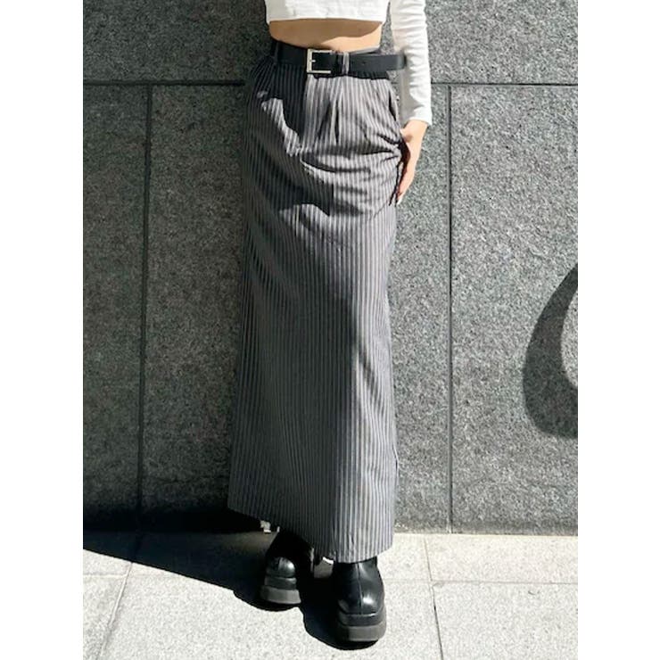 ストライプロングスカート[品番：MKSW0055242]｜EVRIS（エブリス）の  