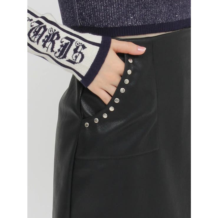 フェイクレザースタッズミニスカート | EVRIS | 詳細画像16 
