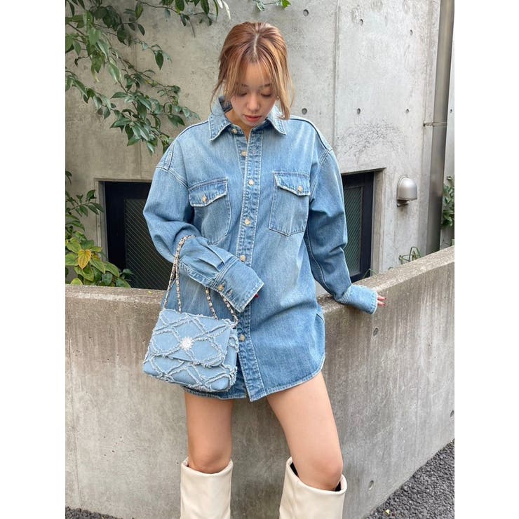 フリンジデニムショルダーBAG[品番：MKSW0055091]｜EVRIS