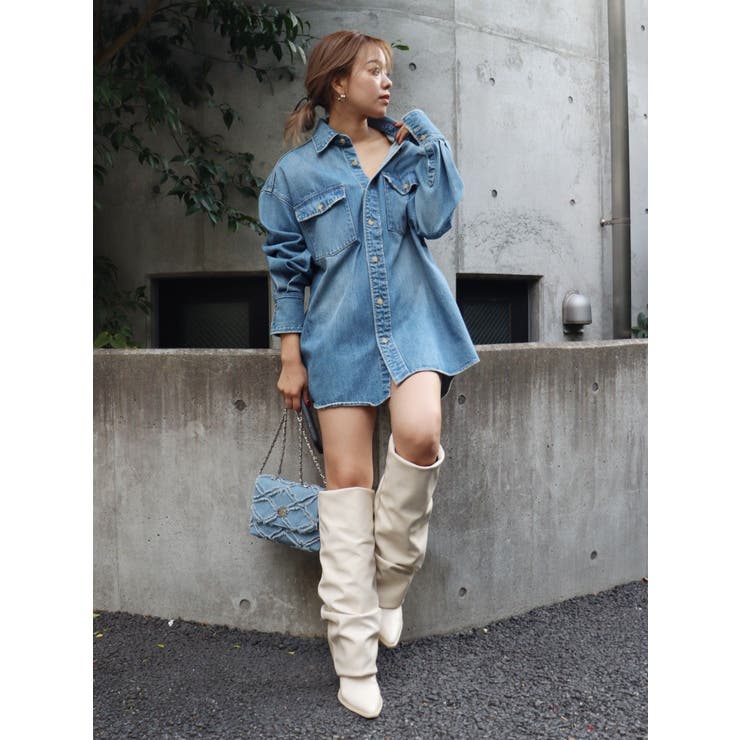 フリンジデニムショルダーBAG[品番：MKSW0055091]｜EVRIS