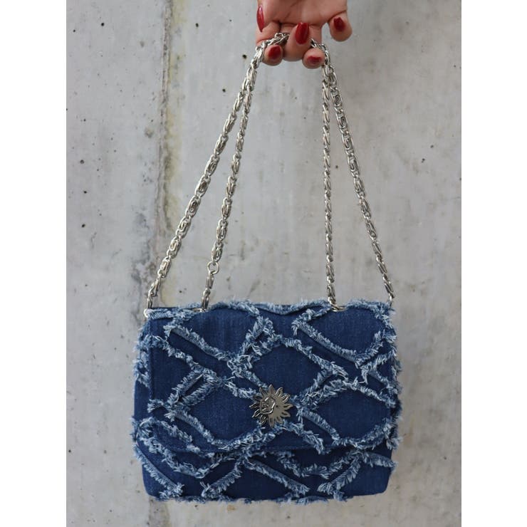 フリンジデニムショルダーBAG[品番：MKSW0055091]｜EVRIS