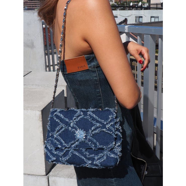 フリンジデニムショルダーBAG[品番：MKSW0055091]｜EVRIS