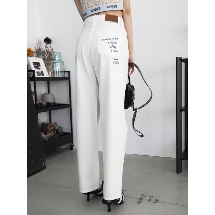 グラフィックデザインデニムパンツ[品番：MKSW0055246]｜EVRIS 