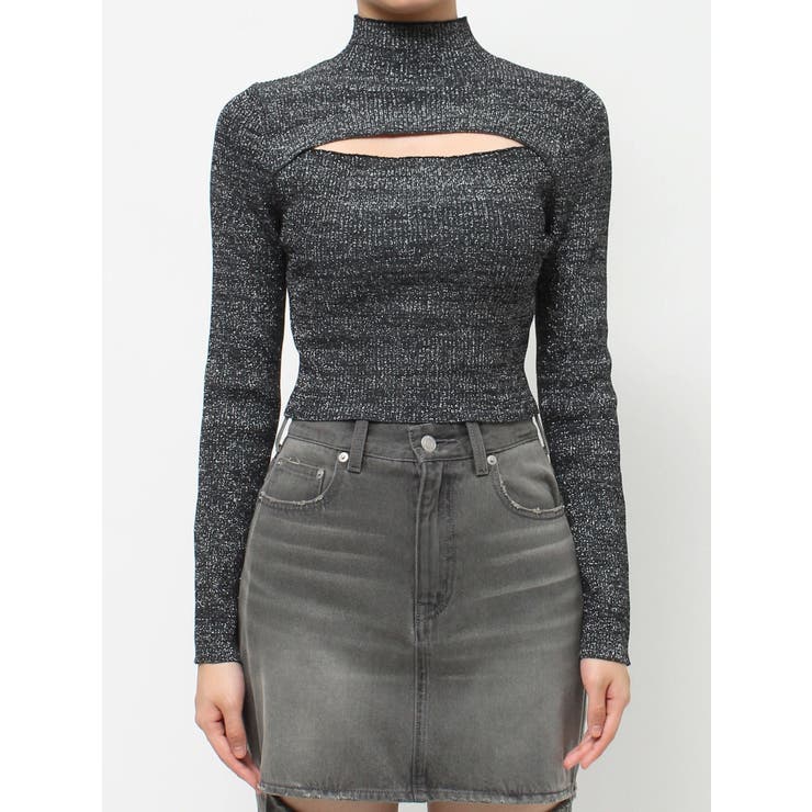 ラメカッティングタートルニットトップス | EVRIS | 詳細画像12 