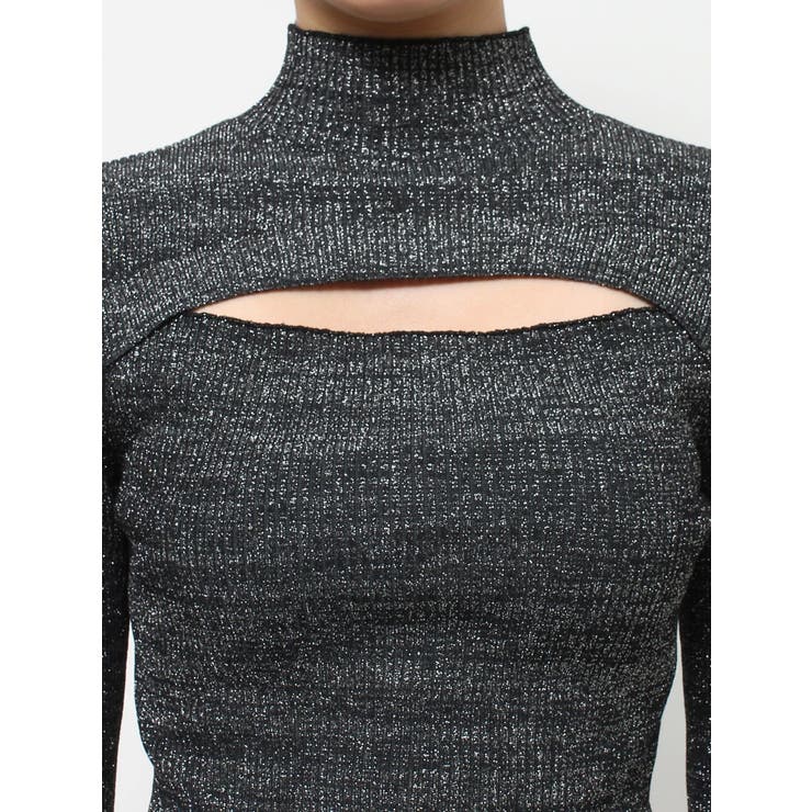 ラメカッティングタートルニットトップス | EVRIS | 詳細画像15 