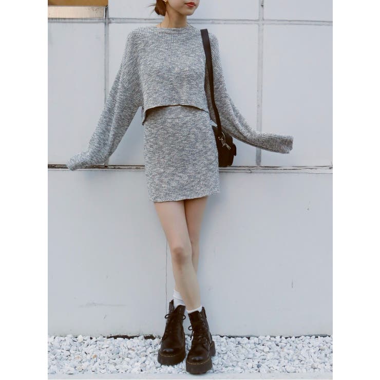 【インナーパンツ付】メランジニットセットアップ | EVRIS | 詳細画像23 