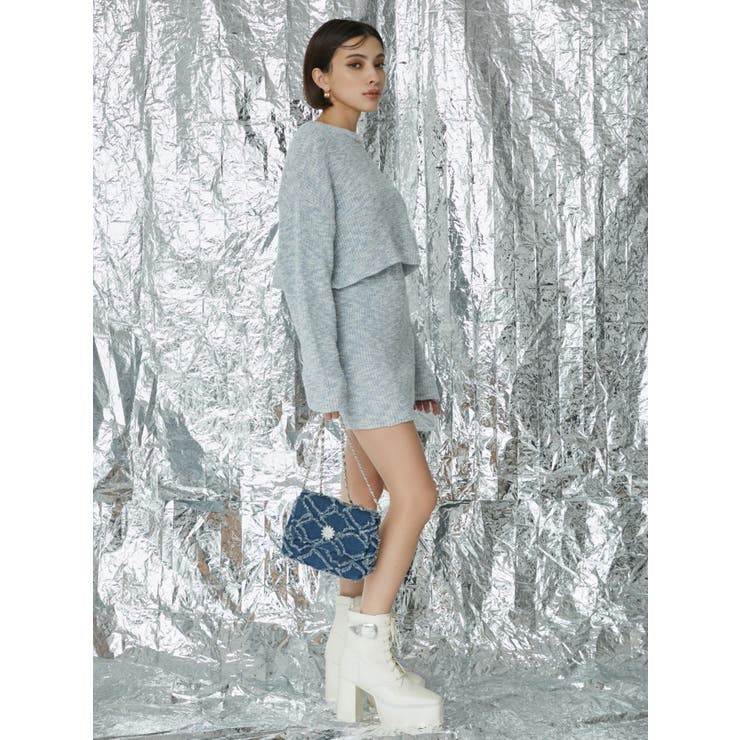 【インナーパンツ付】メランジニットセットアップ | EVRIS | 詳細画像4 