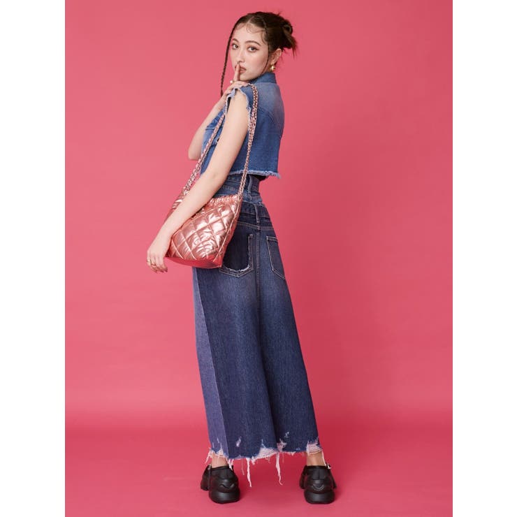 フリンジデザインデニムショートベスト | EVRIS | 詳細画像12 