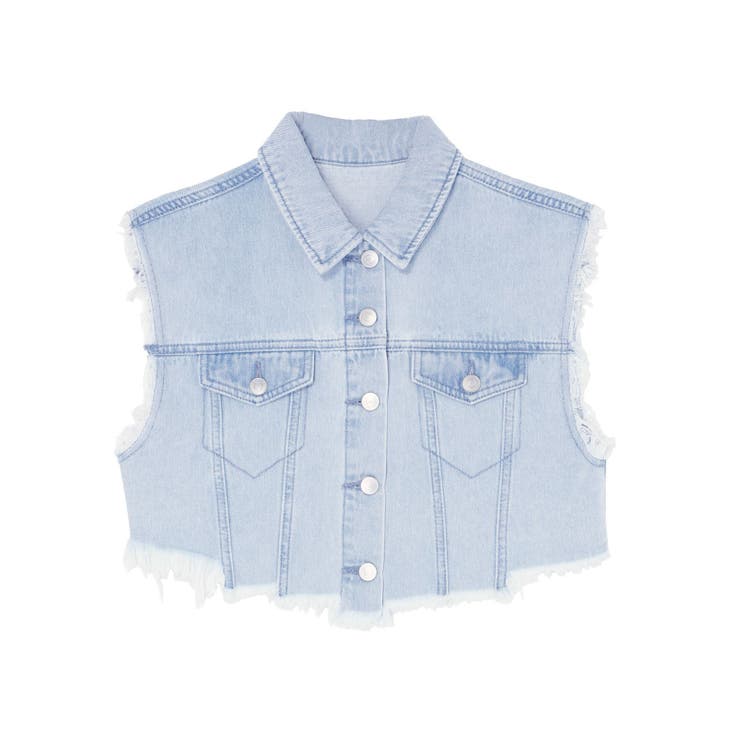 フリンジデザインデニムショートベスト | EVRIS | 詳細画像37 