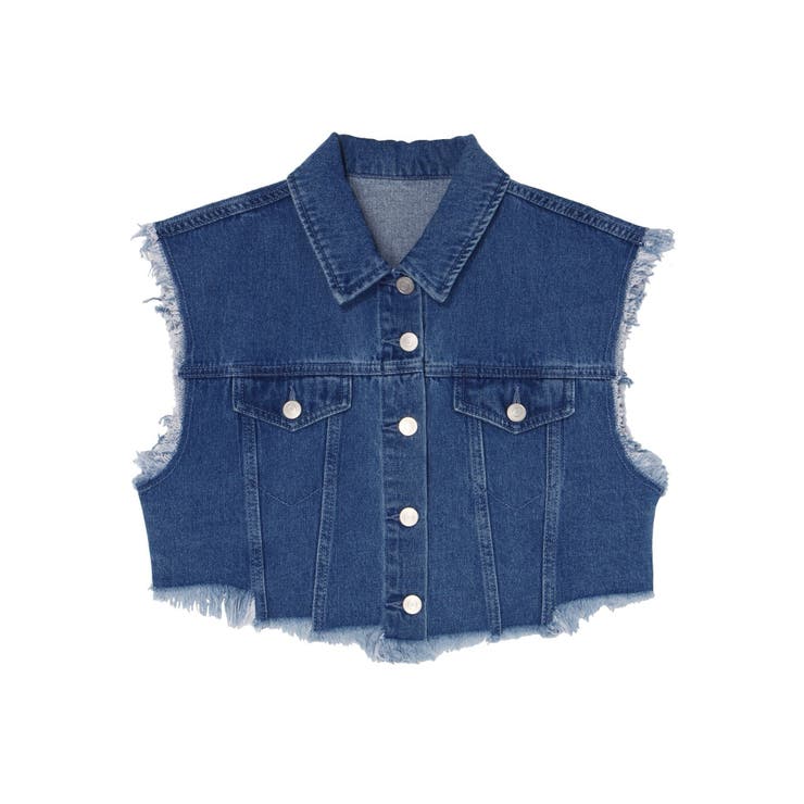 フリンジデザインデニムショートベスト | EVRIS | 詳細画像38 