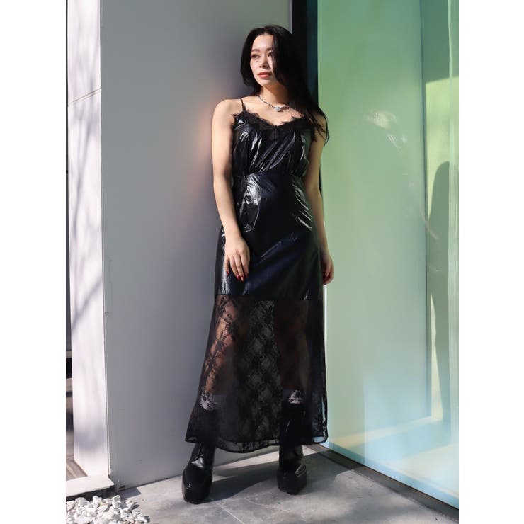 ブラック | レースキャミワンピース | EVRIS