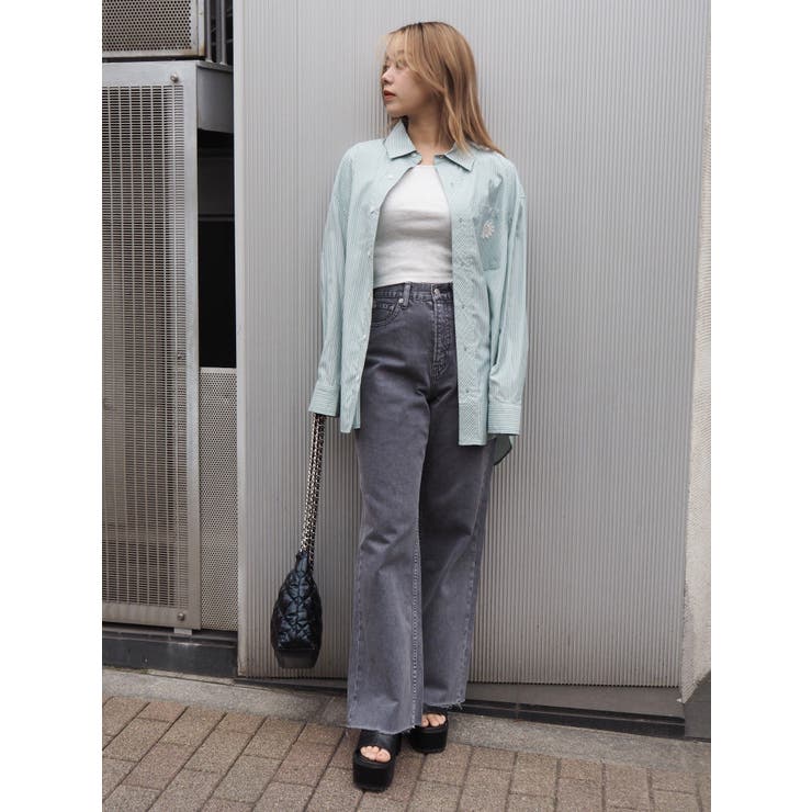 SUNNYストライプオーバーサイズシャツ | EVRIS | 詳細画像22 