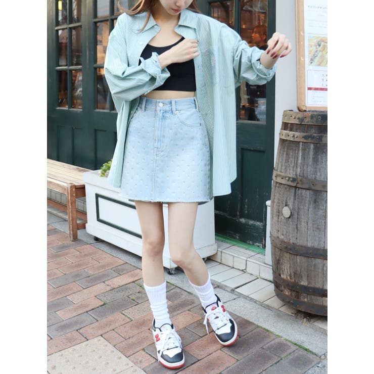 SUNNYストライプオーバーサイズシャツ | EVRIS | 詳細画像24 