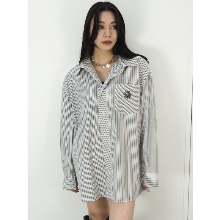 SUNNYストライプオーバーサイズシャツ | EVRIS | 詳細画像25 