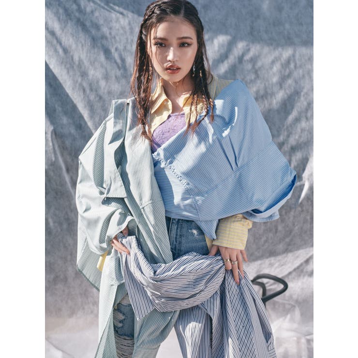 SUNNYストライプオーバーサイズシャツ | EVRIS | 詳細画像27 