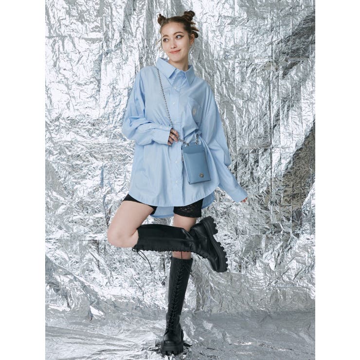 SUNNYストライプオーバーサイズシャツ | EVRIS | 詳細画像33 