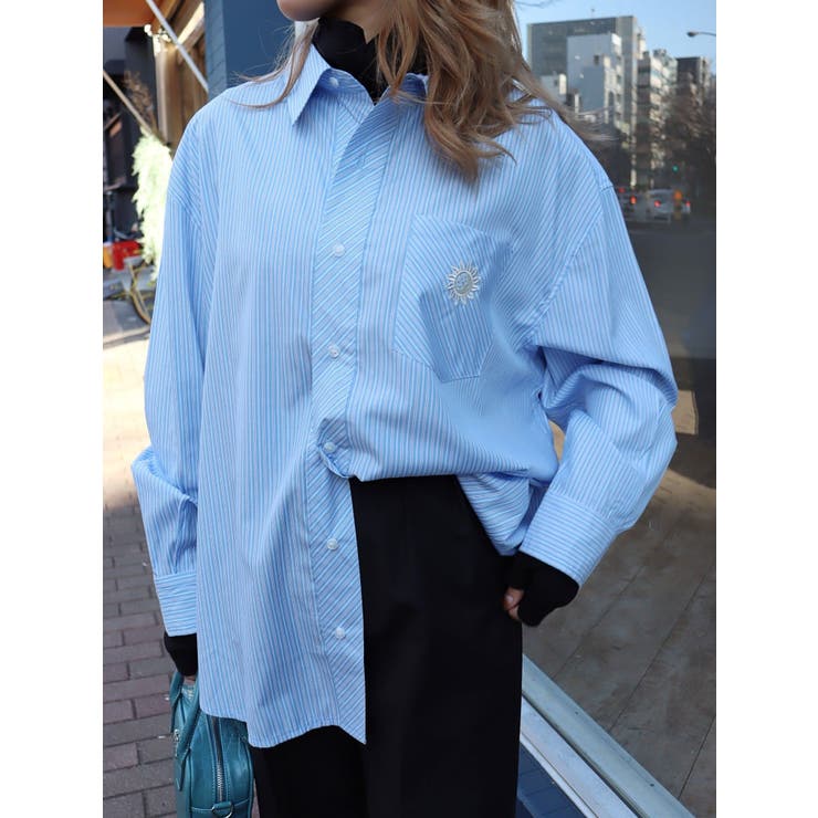 SUNNYストライプオーバーサイズシャツ | EVRIS | 詳細画像34 