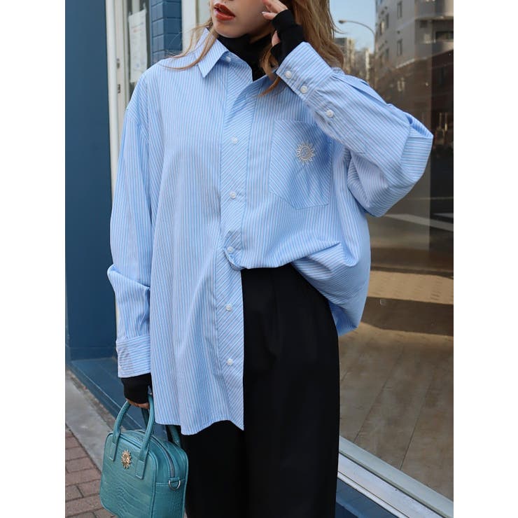 SUNNYストライプオーバーサイズシャツ | EVRIS | 詳細画像35 