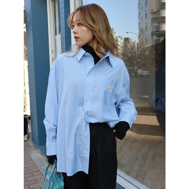 SUNNYストライプオーバーサイズシャツ | EVRIS | 詳細画像36 