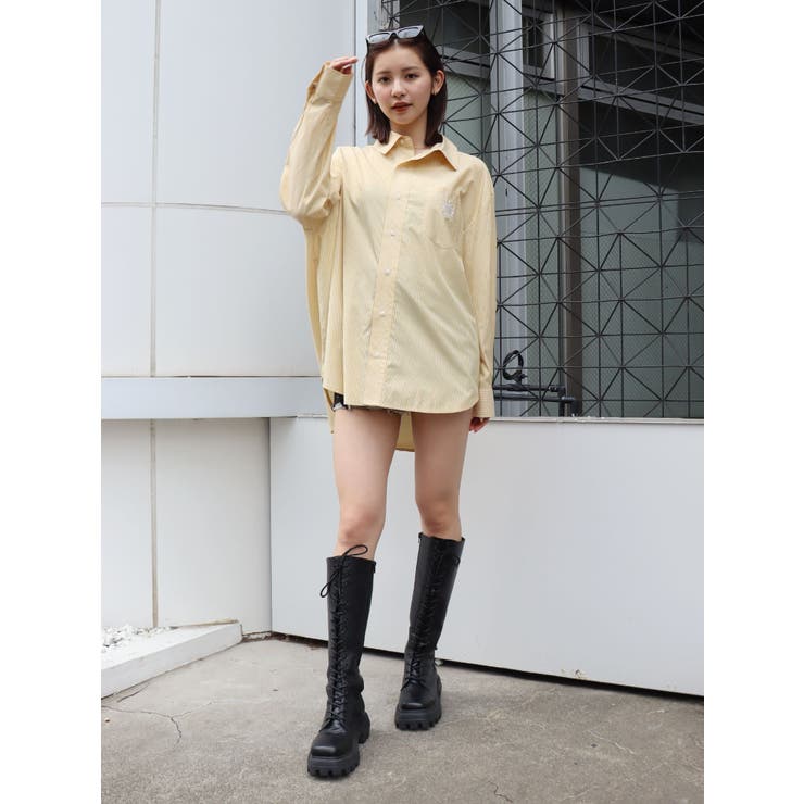 SUNNYストライプオーバーサイズシャツ | EVRIS | 詳細画像6 