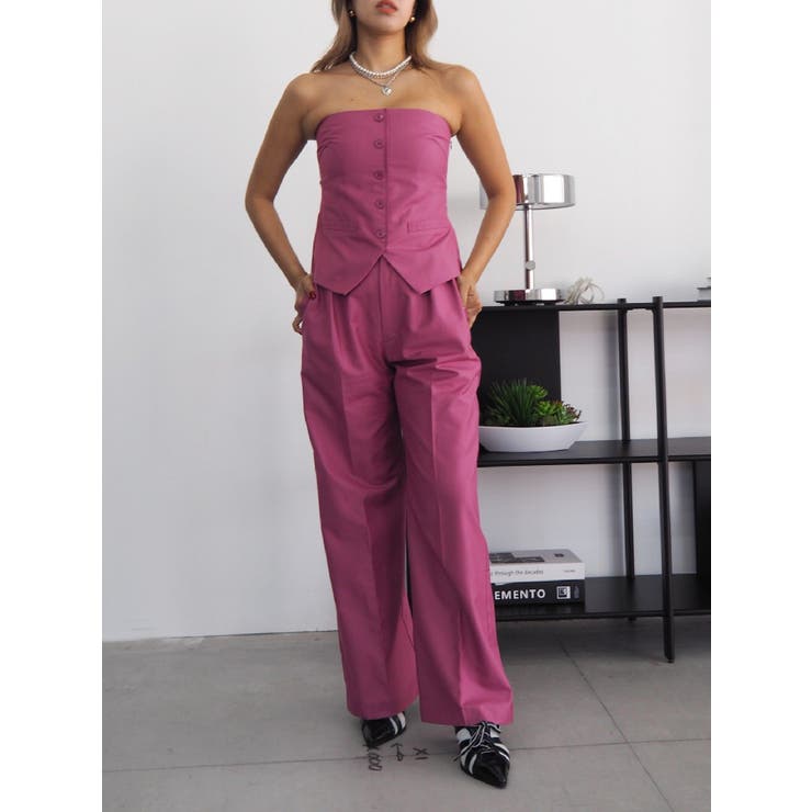 ハイウエストタックワイドパンツ【セットアップ着用可能】 | EVRIS | 詳細画像15 