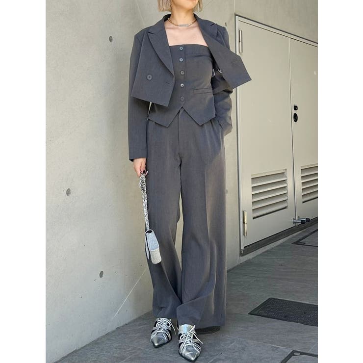 【正規販売店】 ハイウエストタックワイドパンツ【セットアップ着用可能】[品番 パンツ