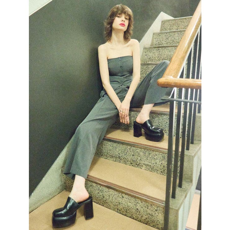 ハイウエストタックワイドパンツ【セットアップ着用可能】[品番