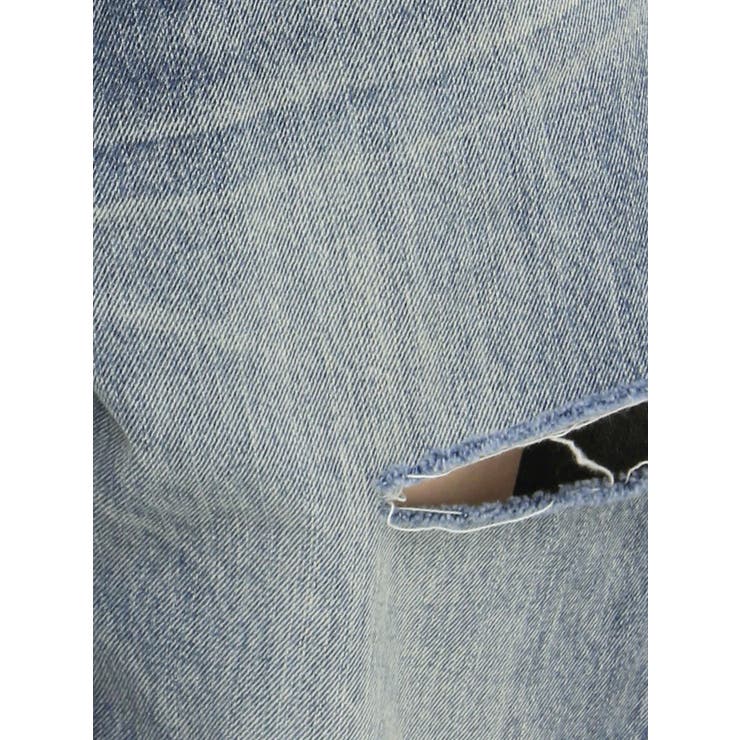 アシメカッティングセミワイドデニムパンツ[品番：MKSW0057846]｜EVRIS