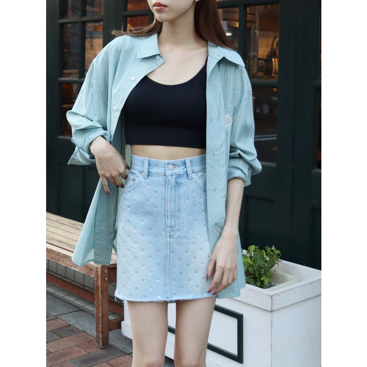 ラインストーンデニムスカート | EVRIS | 詳細画像17 