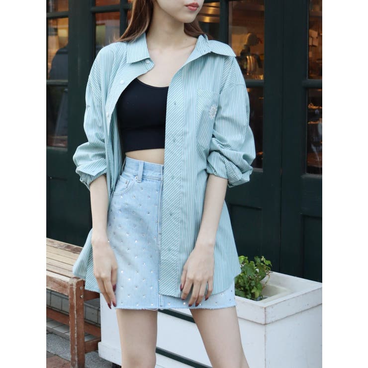 ラインストーンデニムスカート | EVRIS | 詳細画像18 