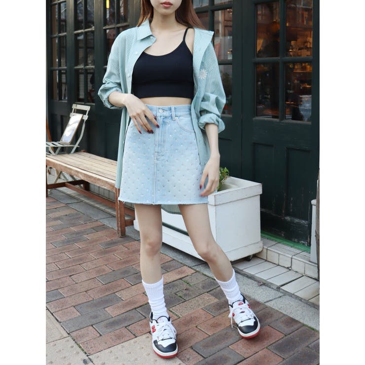 ラインストーンデニムスカート | EVRIS | 詳細画像21 