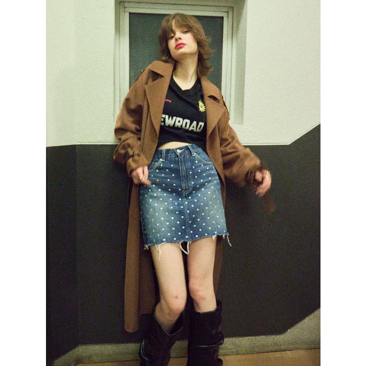 ラインストーンデニムスカート | EVRIS | 詳細画像30 