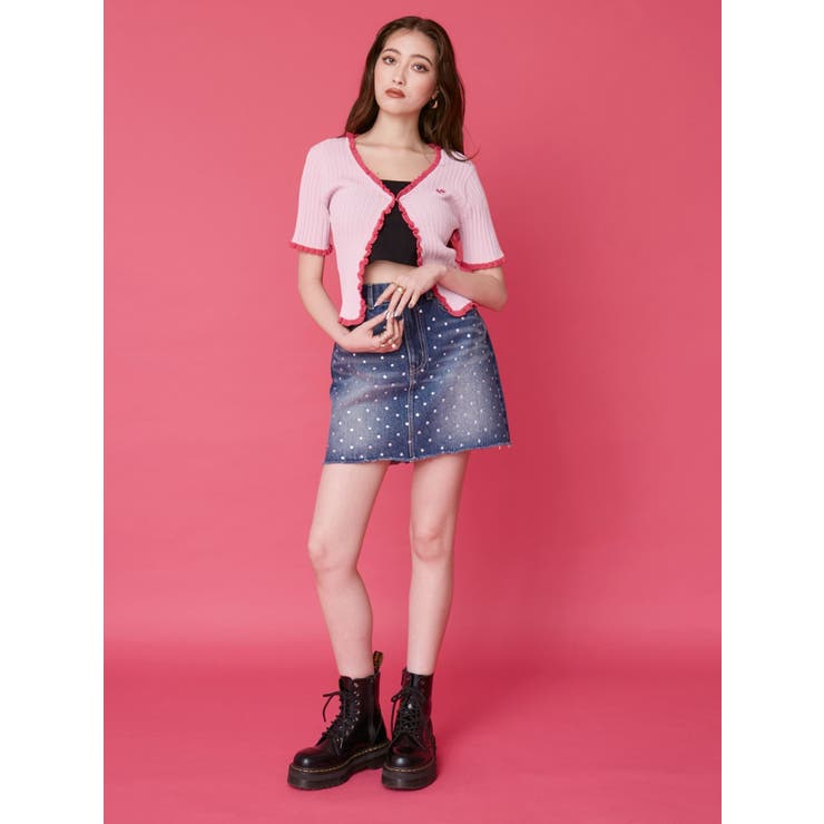 ラインストーンデニムスカート | EVRIS | 詳細画像4 