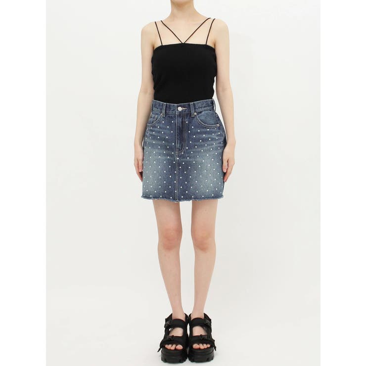 ラインストーンデニムスカート | EVRIS | 詳細画像45 