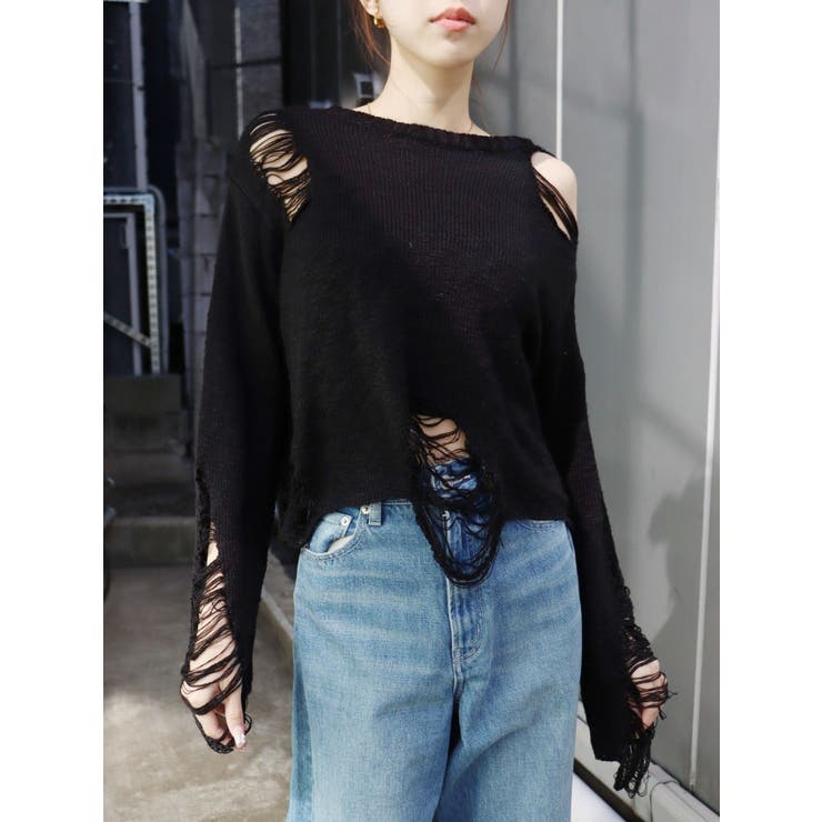 ハイダメージニットトップス | EVRIS | 詳細画像10 