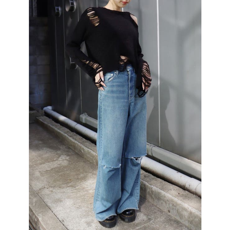 ハイダメージニットトップス | EVRIS | 詳細画像13 