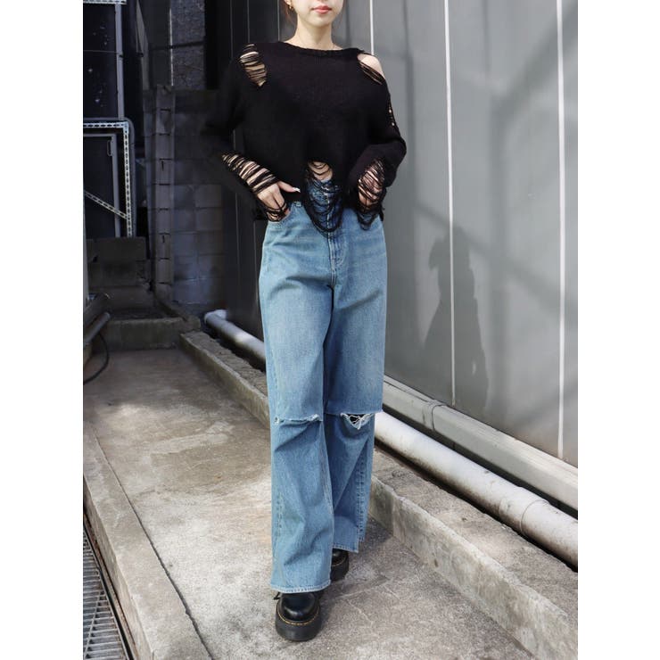 ハイダメージニットトップス | EVRIS | 詳細画像15 