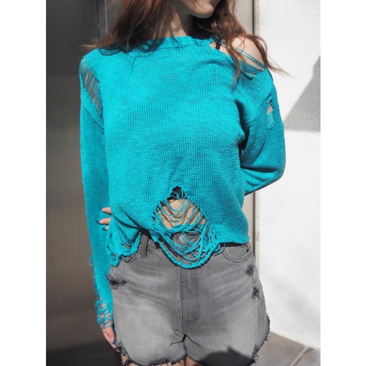 ハイダメージニットトップス | EVRIS | 詳細画像16 