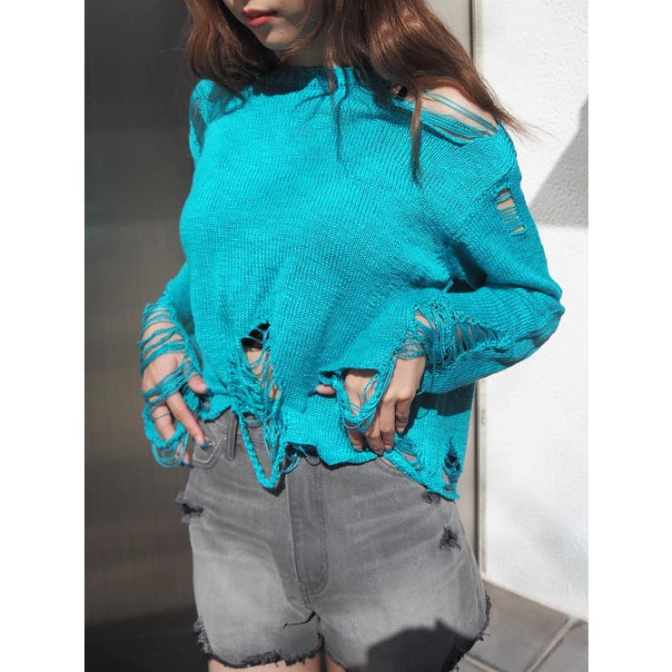 ハイダメージニットトップス | EVRIS | 詳細画像18 