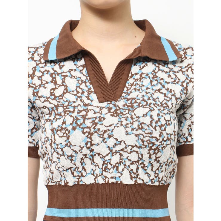 アブストラクトジャガードニットトップス[品番：MKSW0055294