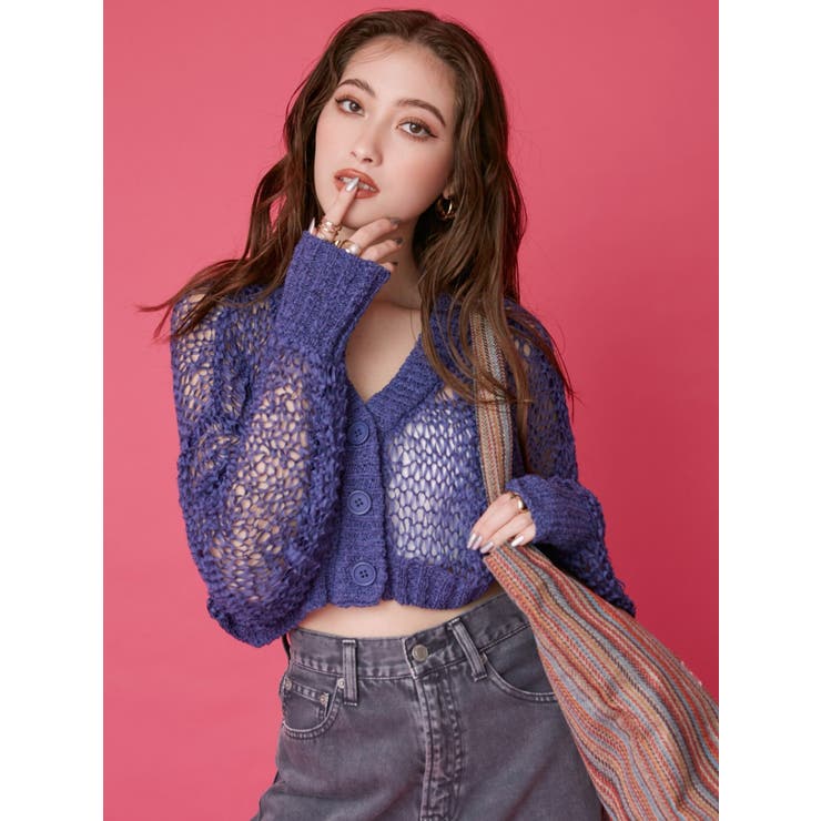 スカシショートカーディガン | EVRIS | 詳細画像7 