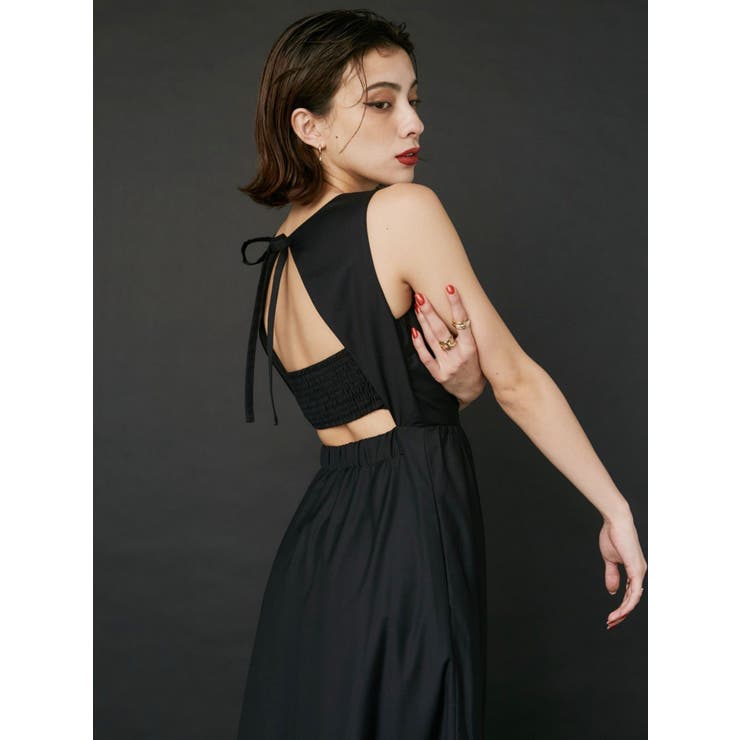 バックシャーリングロングワンピース[品番：MKSW0058897]｜EVRIS