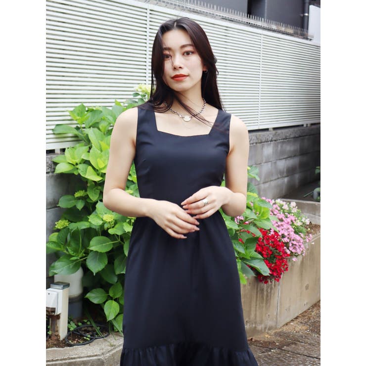 バックシャーリングロングワンピース[品番：MKSW0058897]｜EVRIS