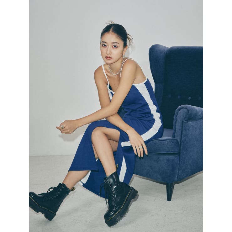 【みちょぱコラボ】バイカラーリブロングワンピース | EVRIS | 詳細画像13 