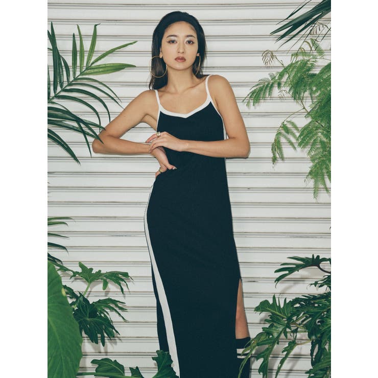 【みちょぱコラボ】バイカラーリブロングワンピース | EVRIS | 詳細画像3 