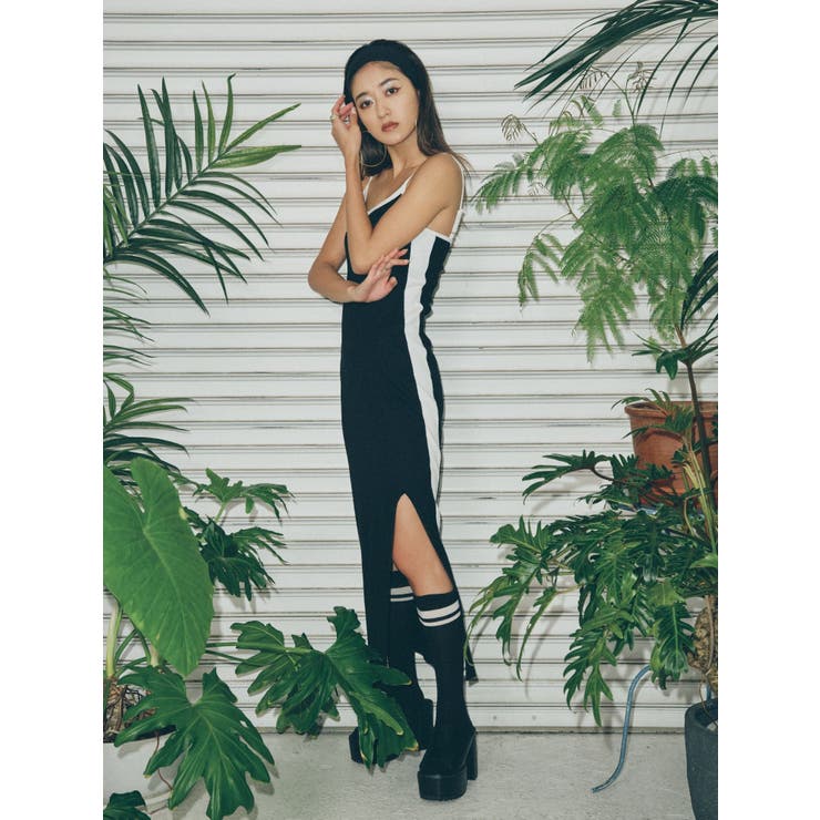 【みちょぱコラボ】バイカラーリブロングワンピース | EVRIS | 詳細画像8 