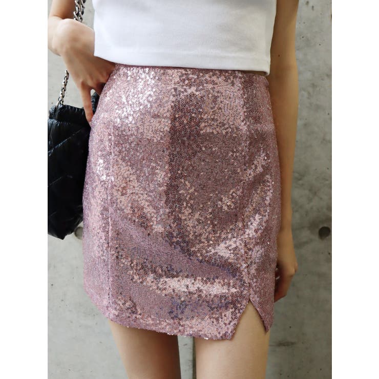 【Anthropologie】Le Superbe スパンコール ミニ スカート スパンコールミニスカート[品番：MKSW0057209]｜EVRIS（エブリス