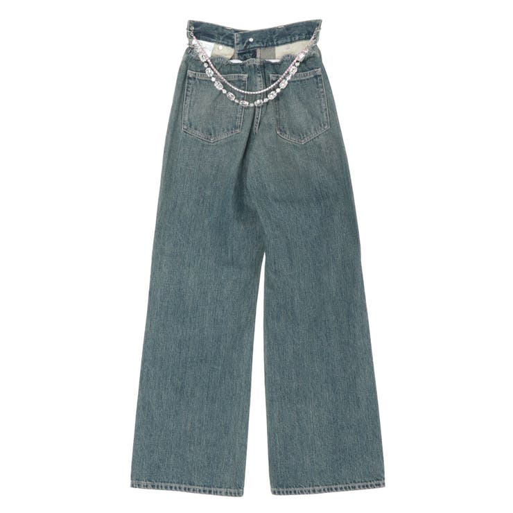 ウエストビジューワイドデニムパンツ[品番：MKSW0057682]｜EVRIS